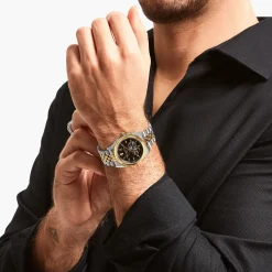 Shop Automatikuhr mit 36 mm und Lilienemblem in Bicolour Damen Uhren|Damenuhren